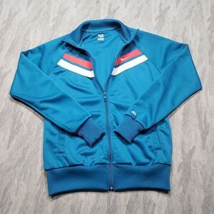 Nike Sweatshirt Womens Large‎ Blue The Athletic Department Zip Up Chevron